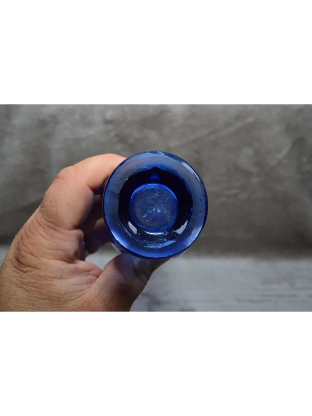 Vintage Cobalt Blue 5-Finger Swung Art Glass Vase MCM Retro Bud Retro Chic